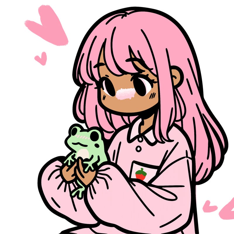 girl with long hair and a oversized shirt. and she is holding a frog