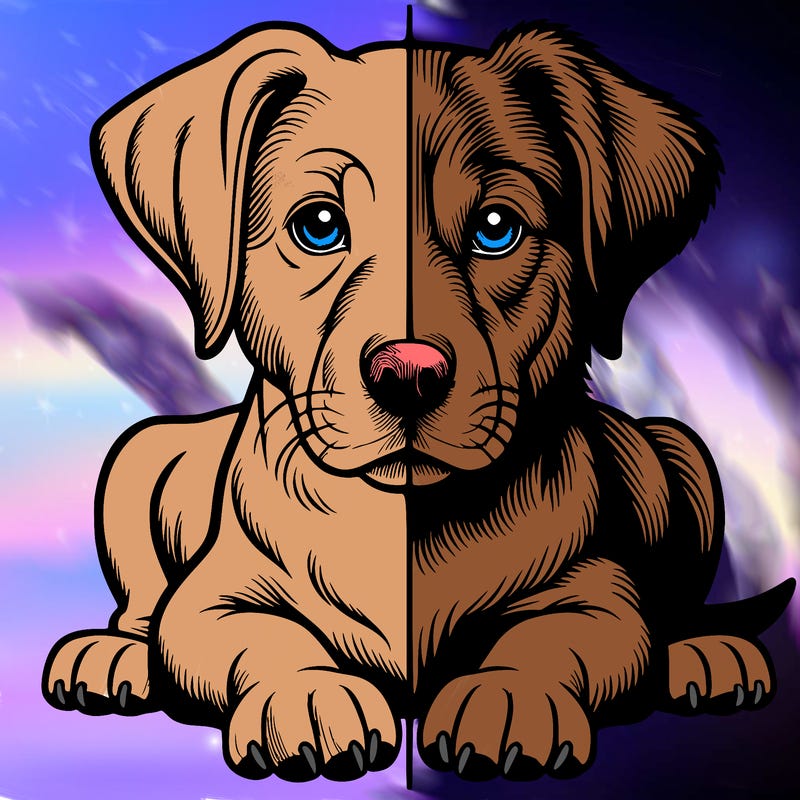 realistic dog split picture