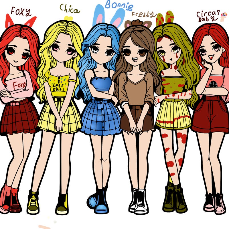 a group of girls realistic