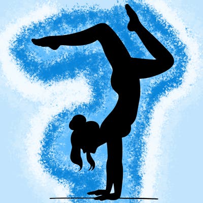a woman doing a handstand