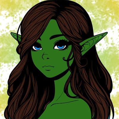 elf girl realistic dark fantasy