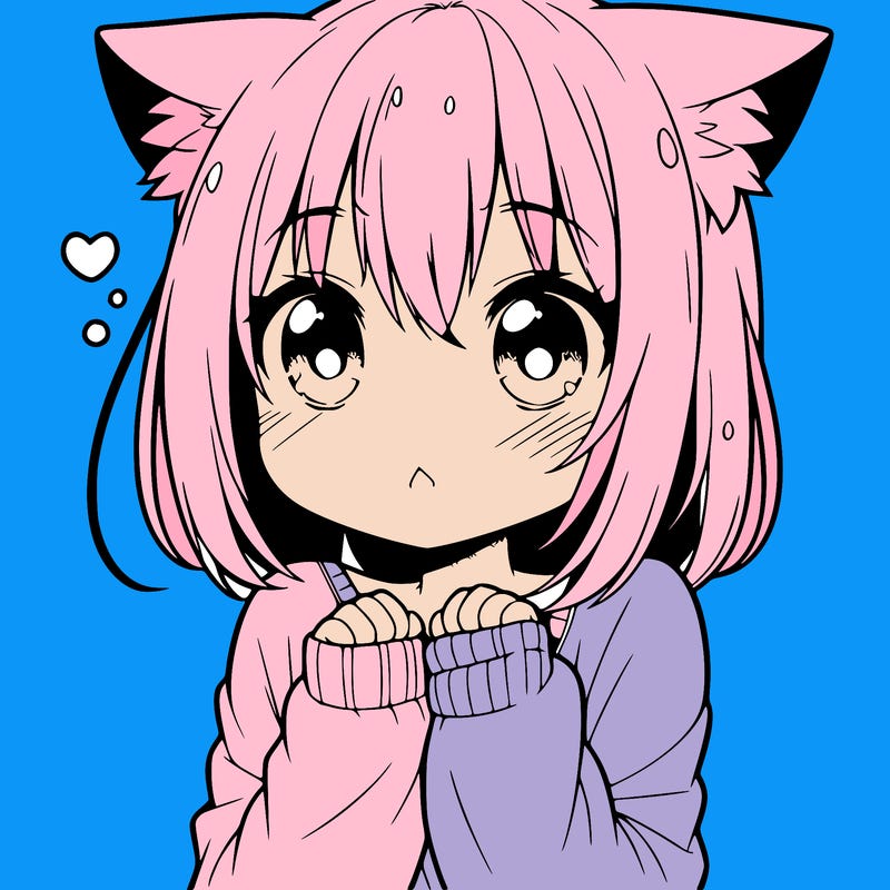 shy anime catgirl