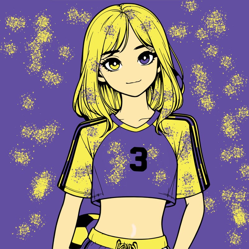 realistic girl wearing soccer jersey