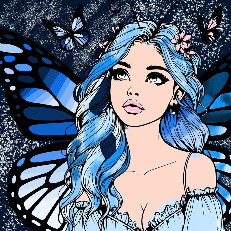 butterfly fairy realistic girl