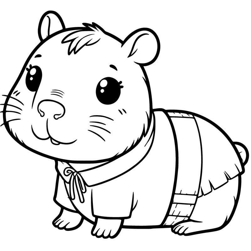 a capybara in a cute outfit
