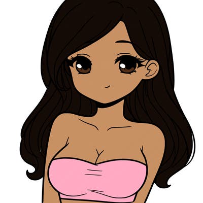 a pretty young girl in a tube top