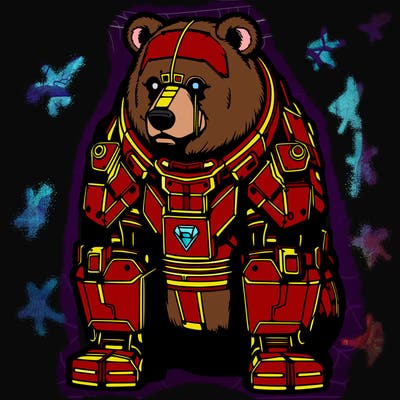realistic cyberpunk bear