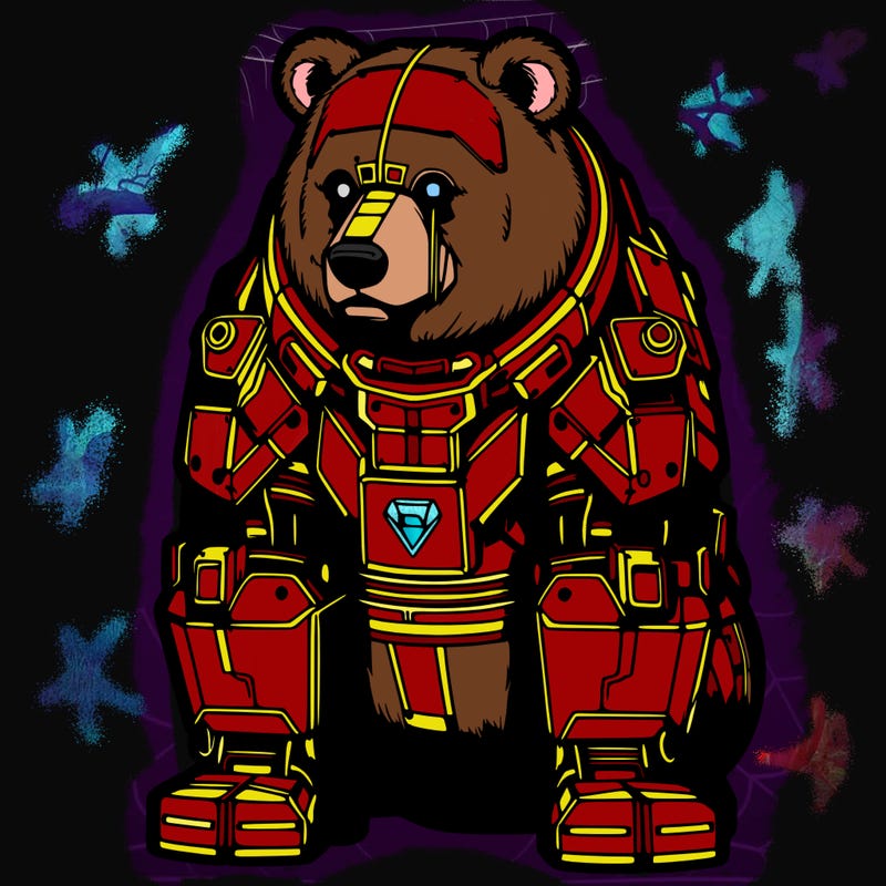 realistic cyberpunk bear