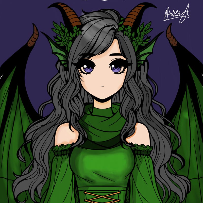 realistic girl with dragon wings horns and a tail