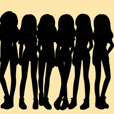 a group of girls wearing crop tops and shorts