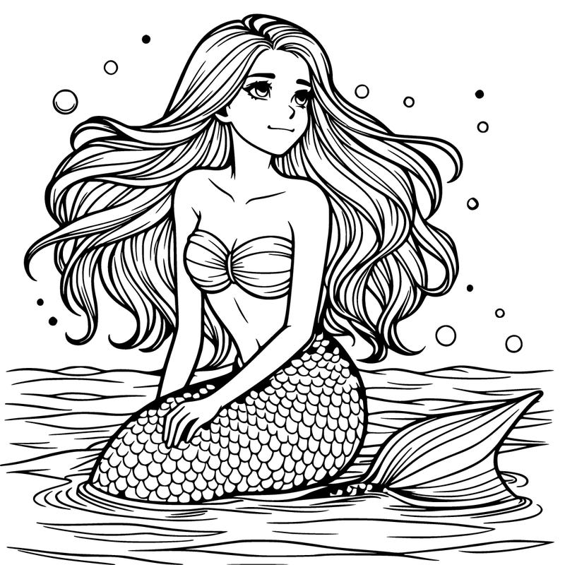 realistic mermaid in the water