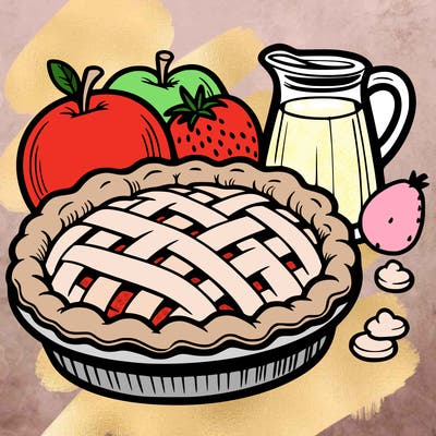 a pie of food