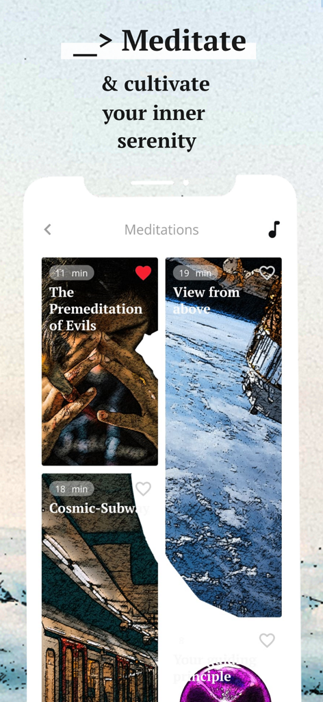 mmmarcus: a stoic mindset - mmmarcus app meditation screen showing Stoic exercises for inner serenity