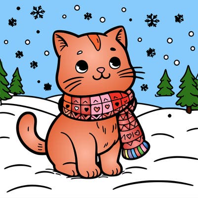 cat in the snow