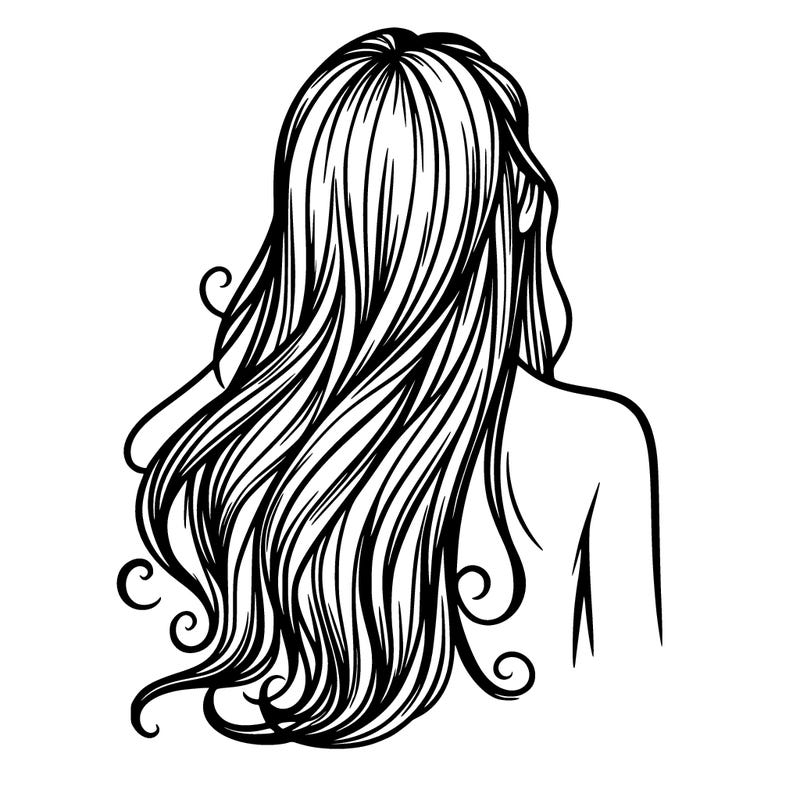 woman with long hair from behind