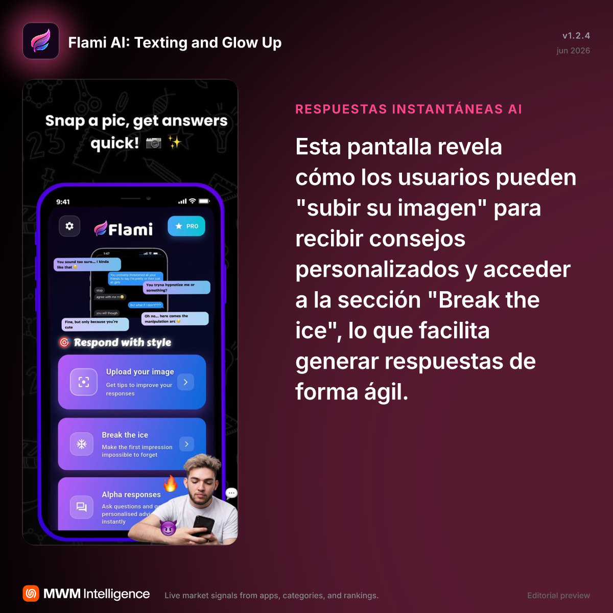Flami AI: Texting and Glow Up - App de Estilo de vida | MWM