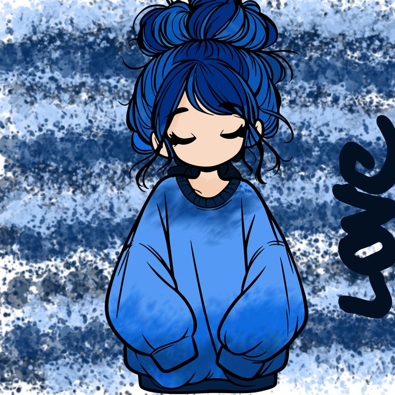 girl with baggy sweatshirt and messy bun