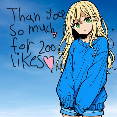 manga teen girl  in a sweater and baggy pants