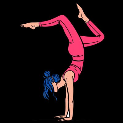 a woman doing a handstand
