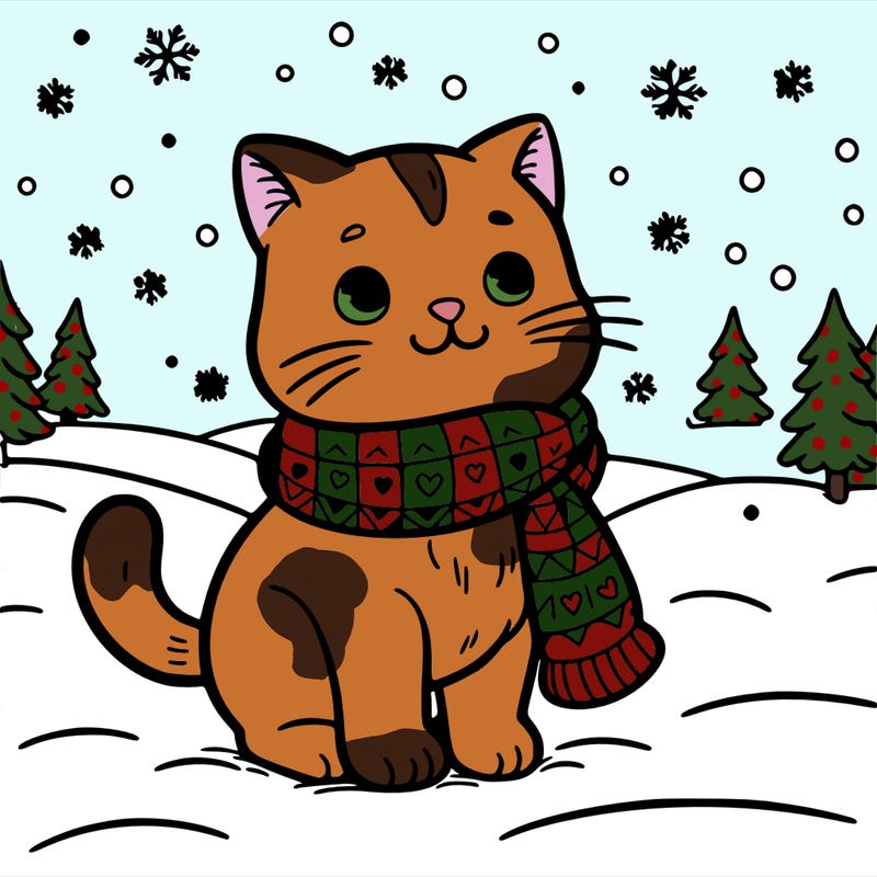 cat in the snow