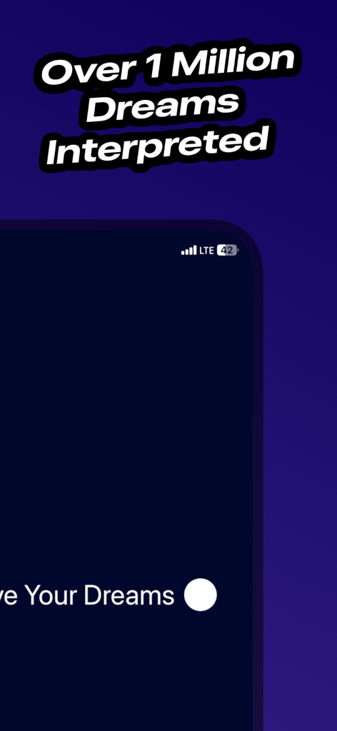 Text overlay stating over one million dreams interpreted by the AI app