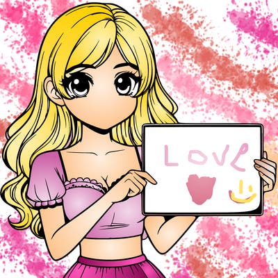 realistic pretty girl holding blank sign