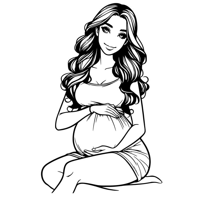 realistic pregnant woman