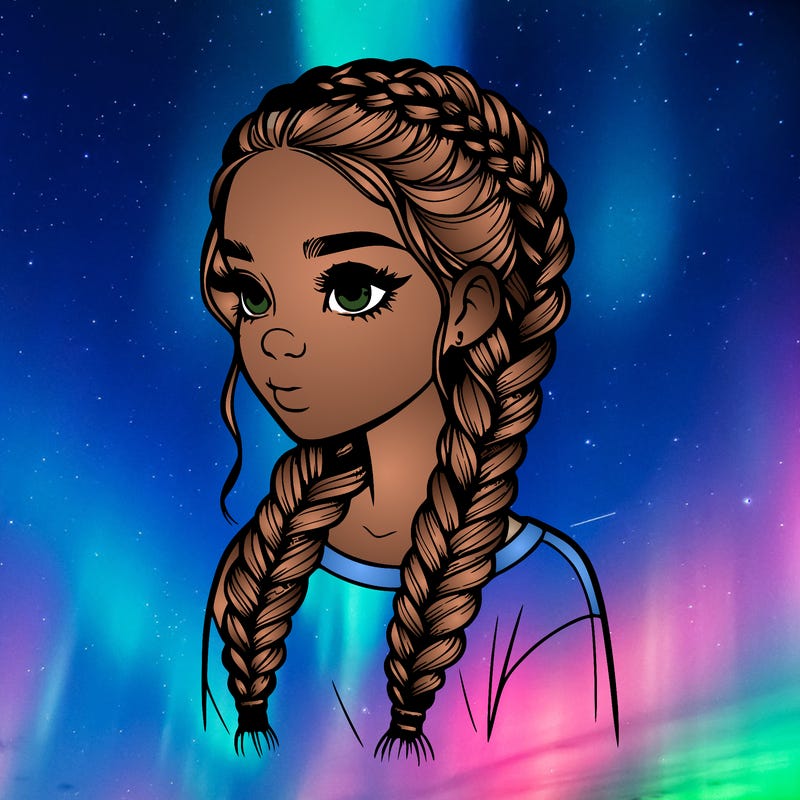 realistic girl with braids