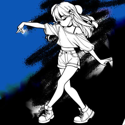 realistic girl danceing