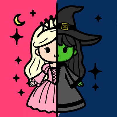 split princess and witch