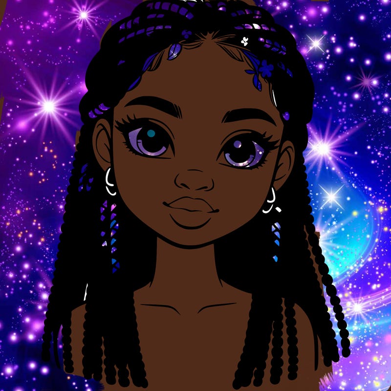 a realistic black girl with braids