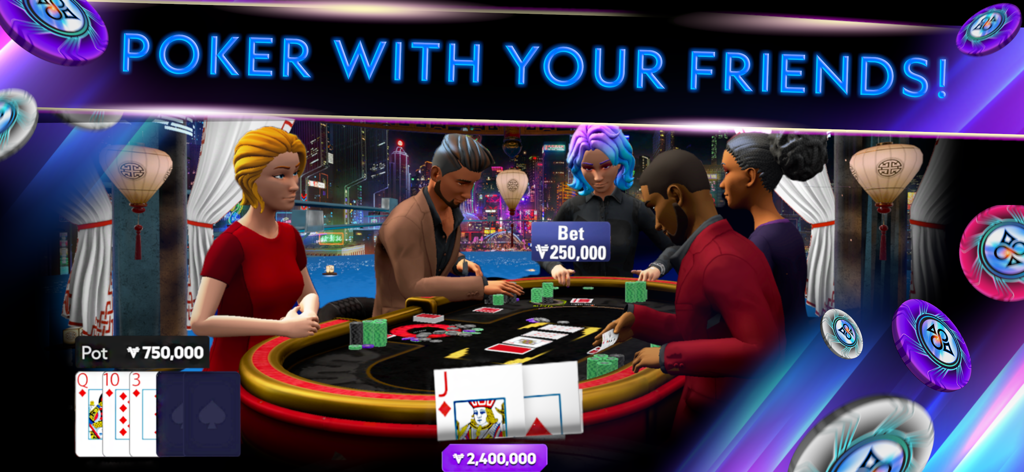 Vegas Infinite by PokerStars - Gameplay de poker multijoueur avec des avatars 3D personnalisables dans un casino virtuel