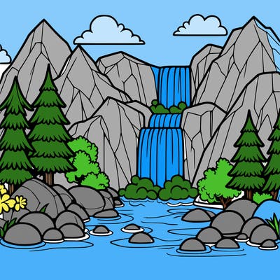 waterfall in mountain