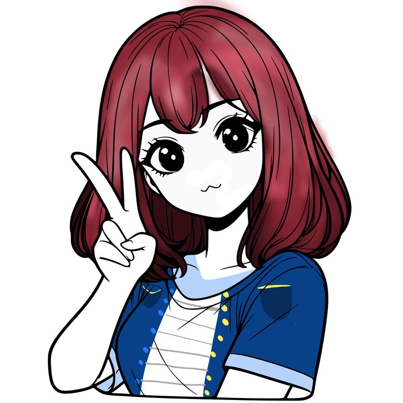 realistic girl doing a peace sign