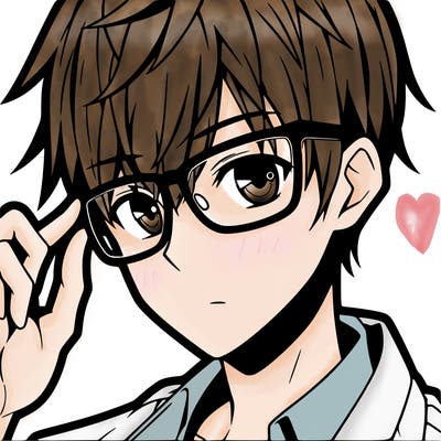 anime man with glasses