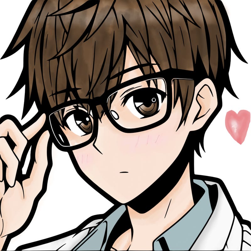 anime man with glasses