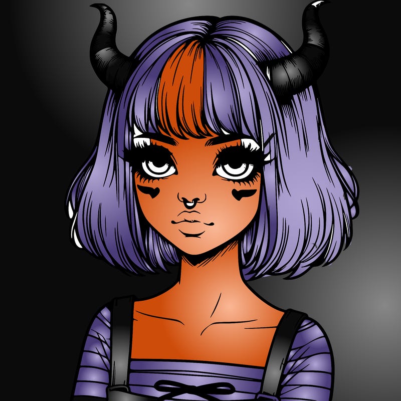 realistic girl with horns