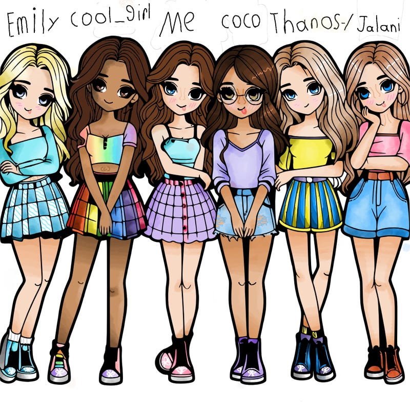 a group of girls realistic