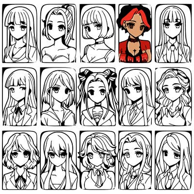 girls that look diffrent anime