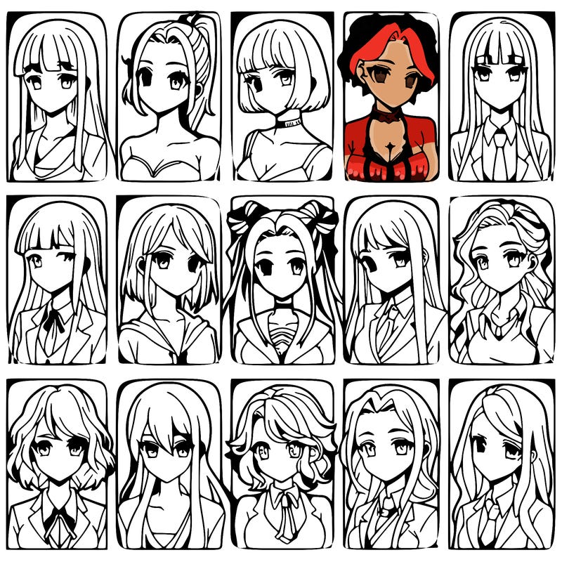 girls that look diffrent anime