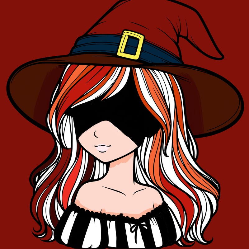 realistic girl with a witch hat