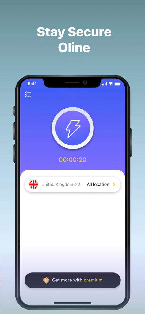Goose VPN - Goose VPN mobile app interface showing a secure connection to a United Kingdom server
