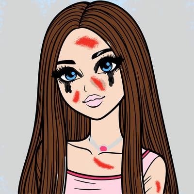 realistic girl with straight and long hair