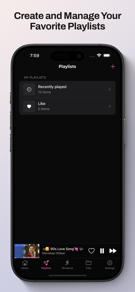Offline Music Tube Browser - Screenshot of the playlist management interface in the Offline Music Tube Browser app showing options to create and manage music folders.