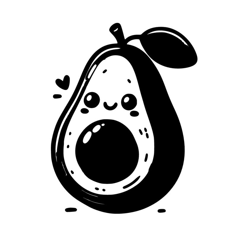 avocado cartoon coloring
