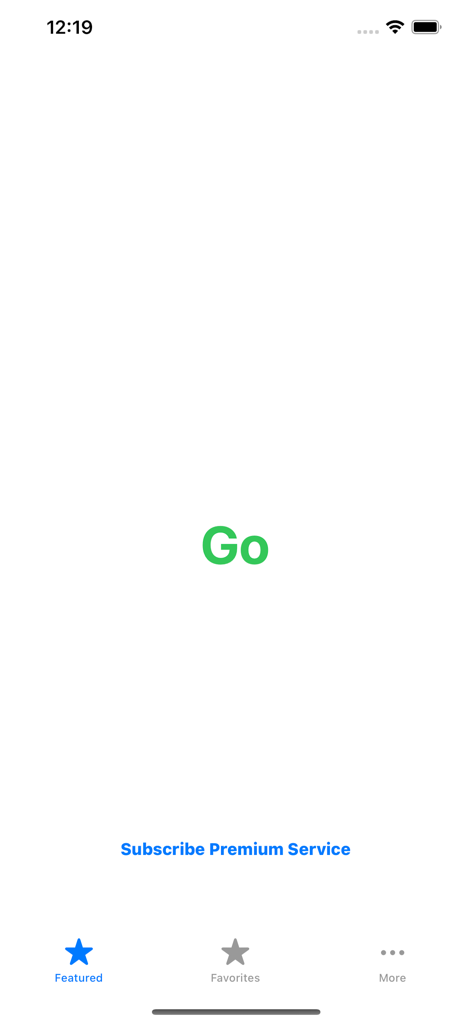 Leaf VPN - Leaf VPN mobile app interface showing a minimalist screen with a large green Go button to connect