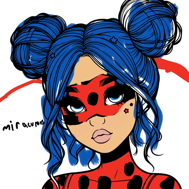 realistic girl with space buns