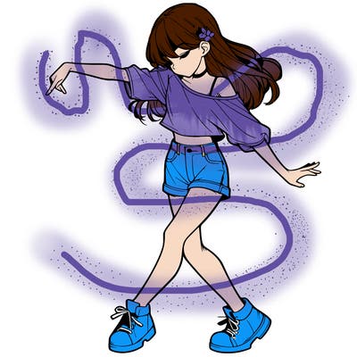 realistic girl danceing