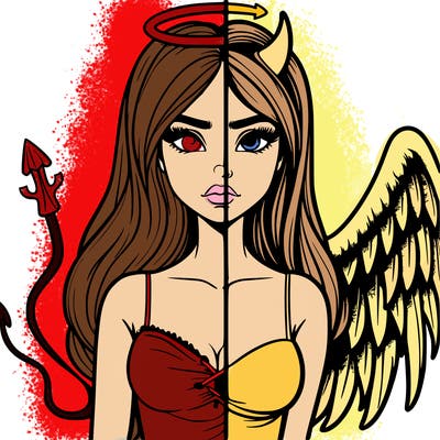devil vs angel realistic girl