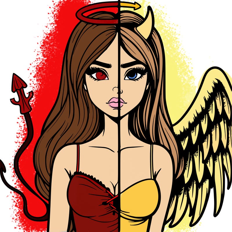 devil vs angel realistic girl